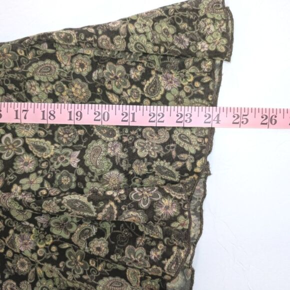Y2K Fairy Grunge Dark Floral Dress Barn Skirt Green Gold Large - Picture 10 of 11